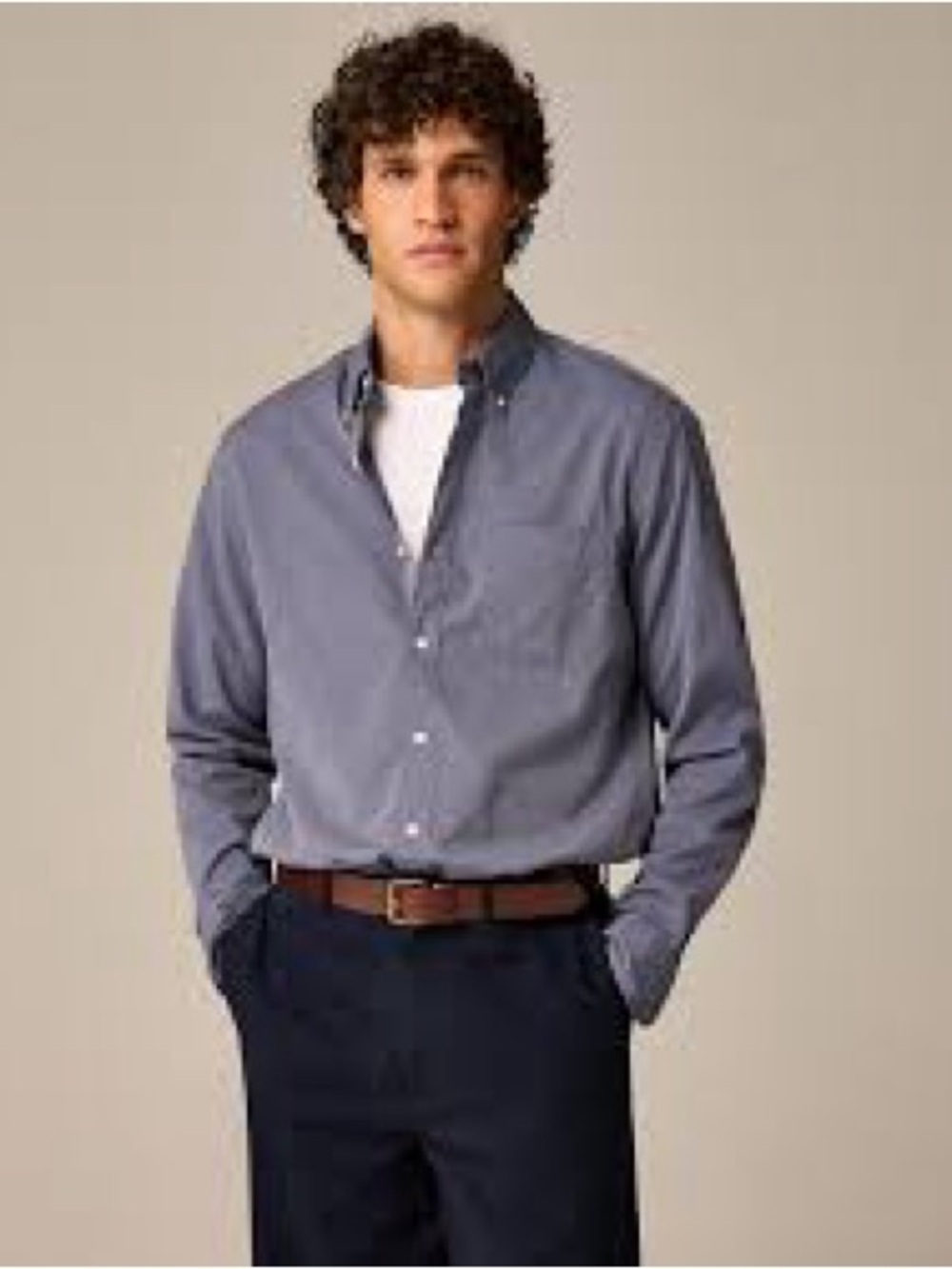 J. CREW Slim Fit Secret Wash cotton poplin shirt Montclair Navy XL NWT $98 BW443